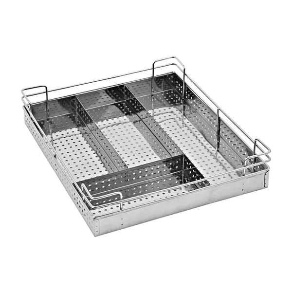 PERFORATED CUTLERY BASKET (4″ HEIGHT X 21″ WIDTH X 20″ DEPTH) 5MM WIRE STAINLESS STEEL