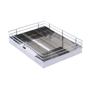 SS PERFORATED CUTLERY BASKET (4″ HEIGHT X 21″ WIDTH X 20″ DEPTH) 6MM WIRE