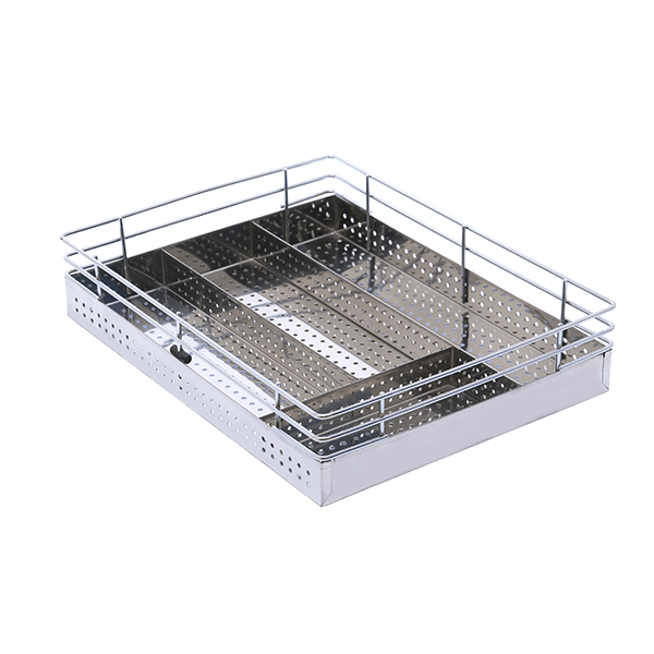 SS PERFORATED CUTLERY BASKET (4″ HEIGHT X 21″ WIDTH X 20″ DEPTH) 6MM WIRE