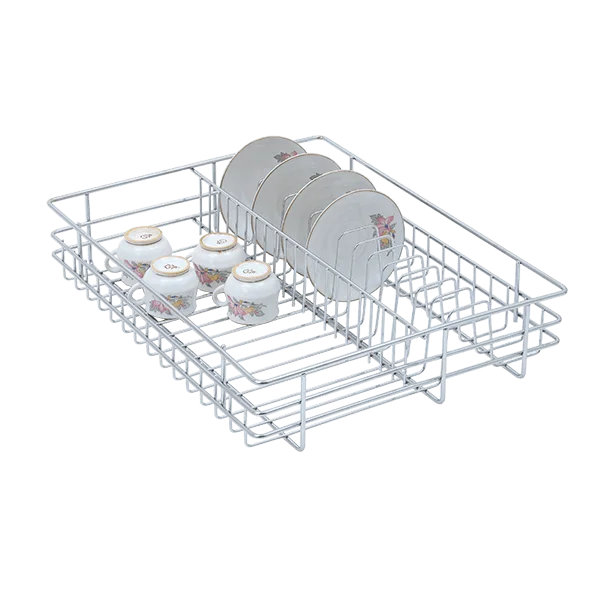 CUP AND SAUCER DRAWER BASKET (4″ HEIGHT X 19″ WIDTH X 20″ DEPTH) 6MM WIRE STAINLESS STEEL