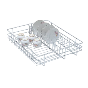 Cup and Saucer Drawer Basket (4″ Height X 17″ Width X 20″ Depth) 6mm wire SS