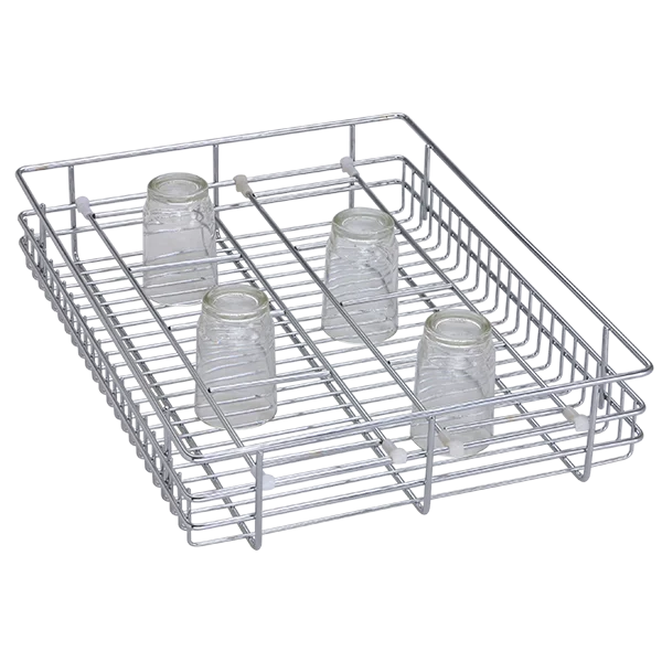 Glass Basket ( 4″ Height X 19″ Width X 20″ Depth ) Stainless Steel