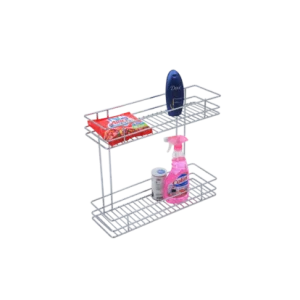 SS DOUBLE STORAGE BASKET (17″ HEIGHT X 6″ WIDTH X 20″ DEPTH) {4+6} 6MM WIRE