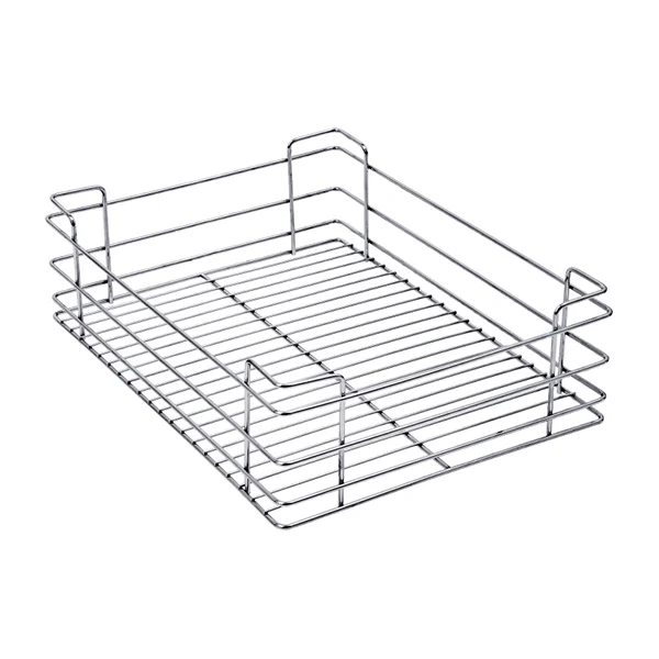 PLAIN DRAWER BASKET (4″ HEIGHT X 17″ WIDTH X 20″ DEPTH) 5MM WIRE STAINLESS STEEL