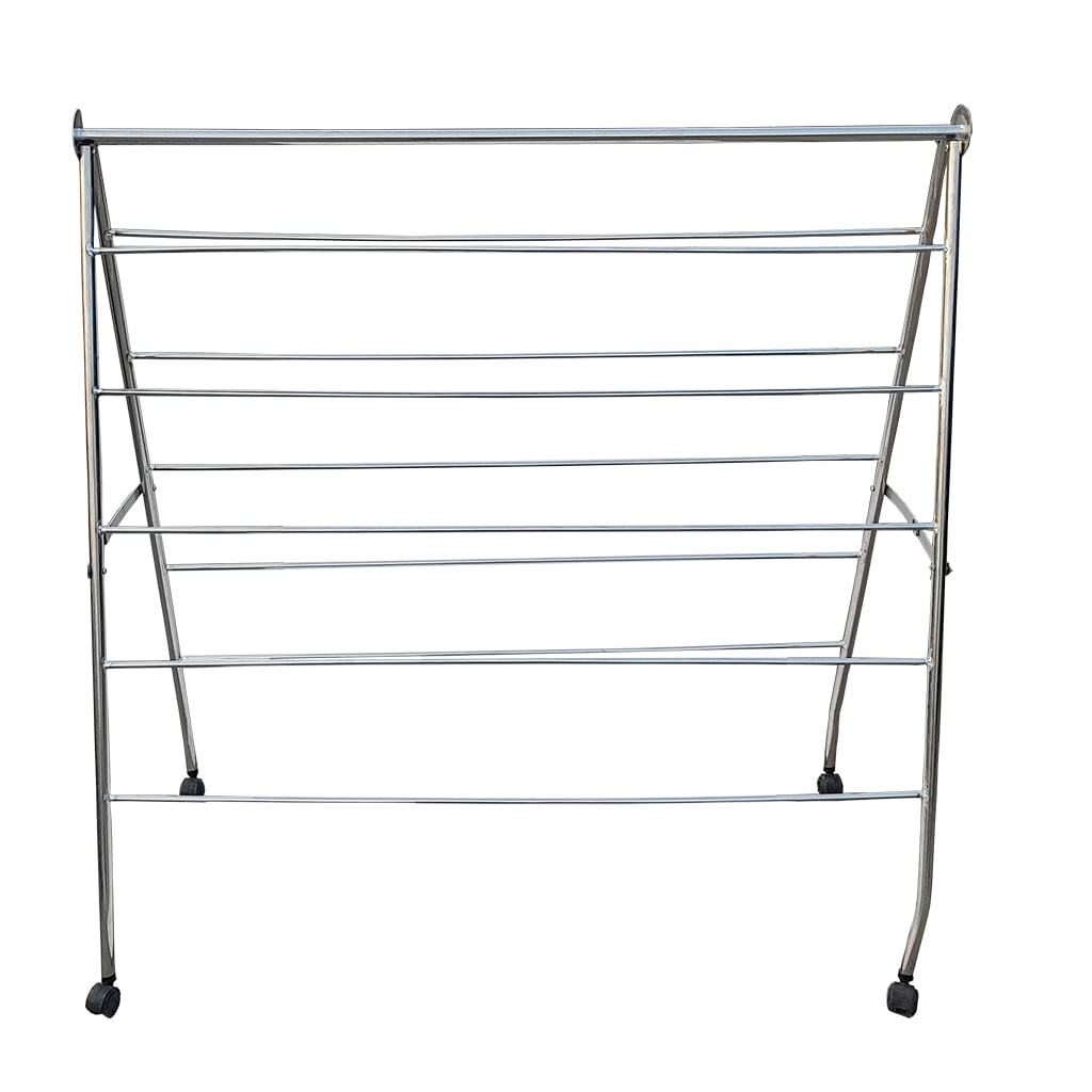 Homecare Stainless Steel A-Type Clothes Rack 6 Feet Width with Wheels -  Urban Bageecha