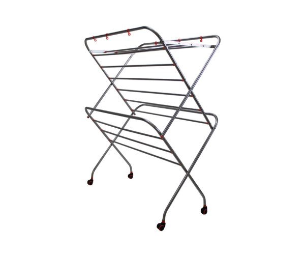 Homecare Stainless Steel Cloth Drying Stand 16-4 Rods 7 Soot Pipe 3 Feet Width With Wheels (New Model)