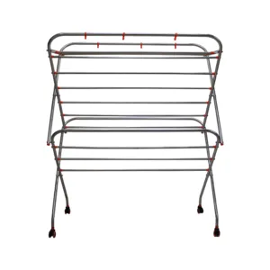 Homecare Stainless Steel Cloth Drying Stand 16-4 Rods 7 Soot Pipe 4 Feet Width With Wheels (New Model)