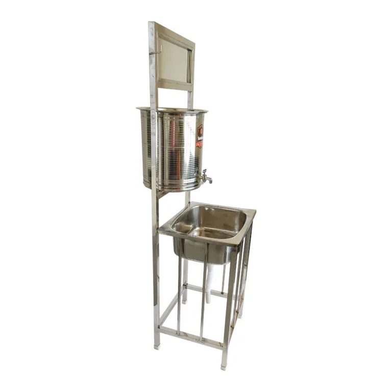 Stainless Steel Portable Handwash Station with Sink and Water Tank by Urban Bageecha.