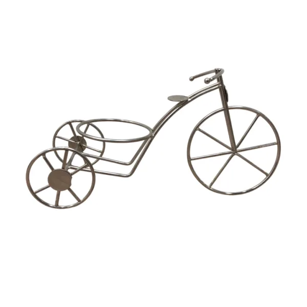 Stainless Steel Small Cycle Pot Stand for Garden and Home Decor.