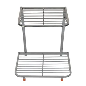 Inverter battery stand with dual platform design for home and office power backup setups.